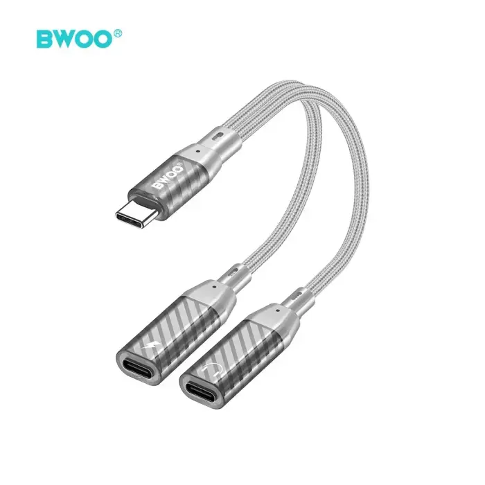 BWOO 2 in 1 Adapter  2 Type C ports to 3.5MM Jack BZ68 Фото num