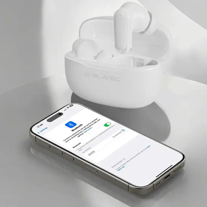 Blavec Bluetooth TWS Earphones BW-08 Speak AI (BW08SA-W) white Foto 10