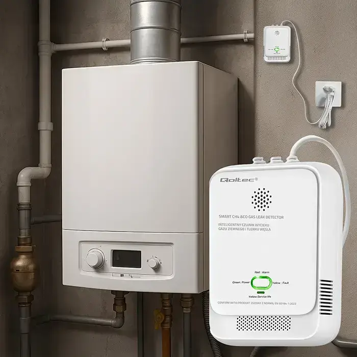 Qoltec Certified wireless Gas Leak (CH4) and Carbon monoxide (CO) detector | alarm 85dB | LED Фото num