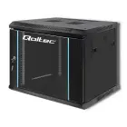 Qoltec RACK Cabinet 19" | 9U | 600 x 500 x 450 | Tempered doors | Hanging | Steel case | Lock | Black Фото num