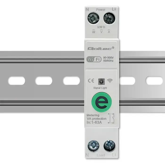Qoltec Wi-fi DIN rail relay with electricity meter 63A| eWeLink by Sonoff | Wi-Fi | LED Фото num