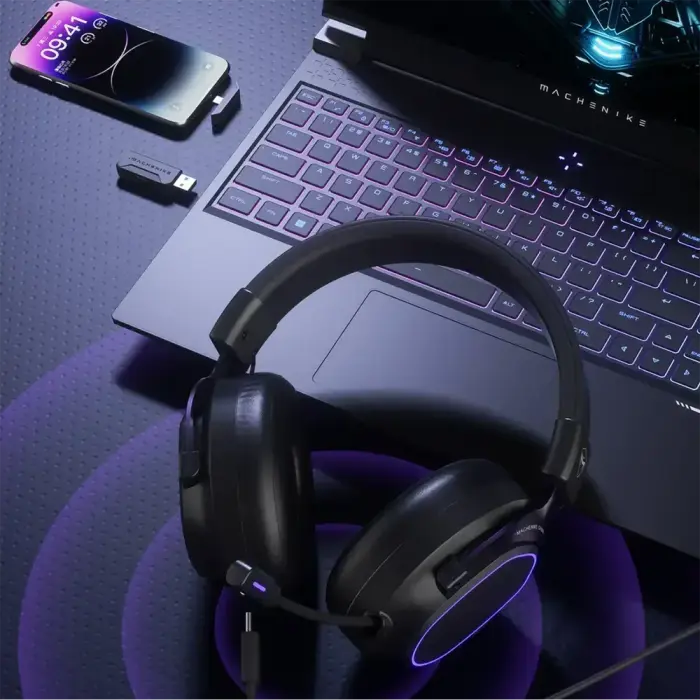 Machenike GX30PRO Wireless Over-Ear Gaming Headphones - Black Foto 16