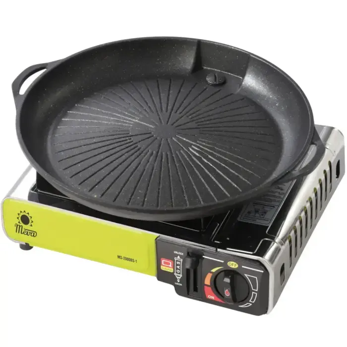 Grill grate and grill pan for a gas camping stove and grill Foto 1