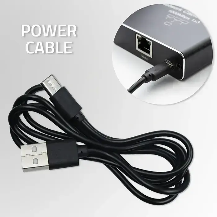 Qoltec Splitter Ethernet mini SWITCH 1x4 RJ45 | 1000Mb/s | USB-C | Aluminium Foto 6