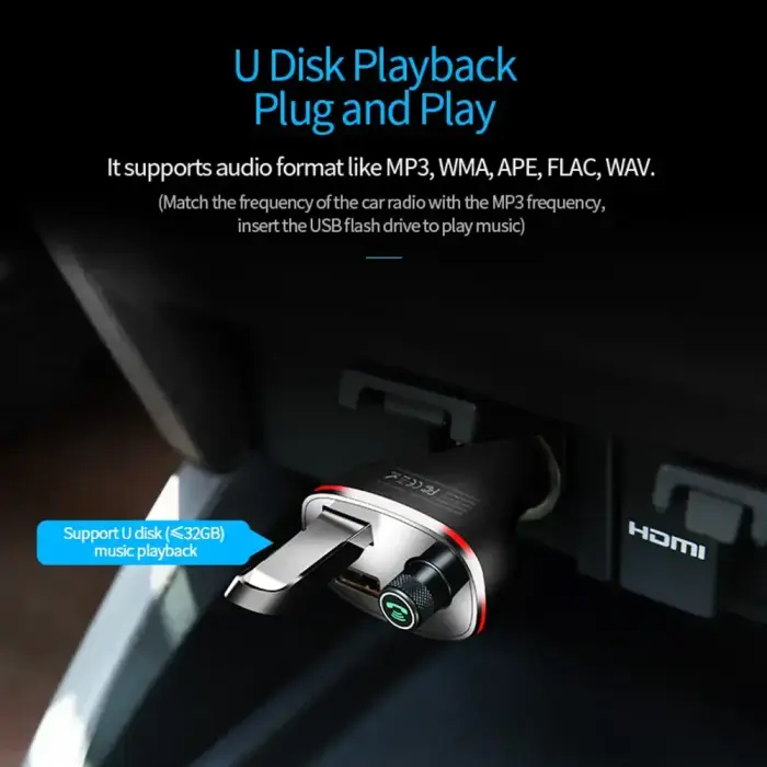 Rock Transmiter FM B300 MP3, Bluetooth - 2xUSB - black Photo