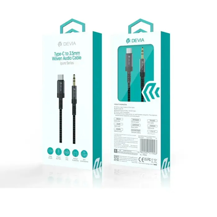 Devia cable audio Ipure EC620 USB-C - jack 3,5 mm 1,0 m black Foto 3