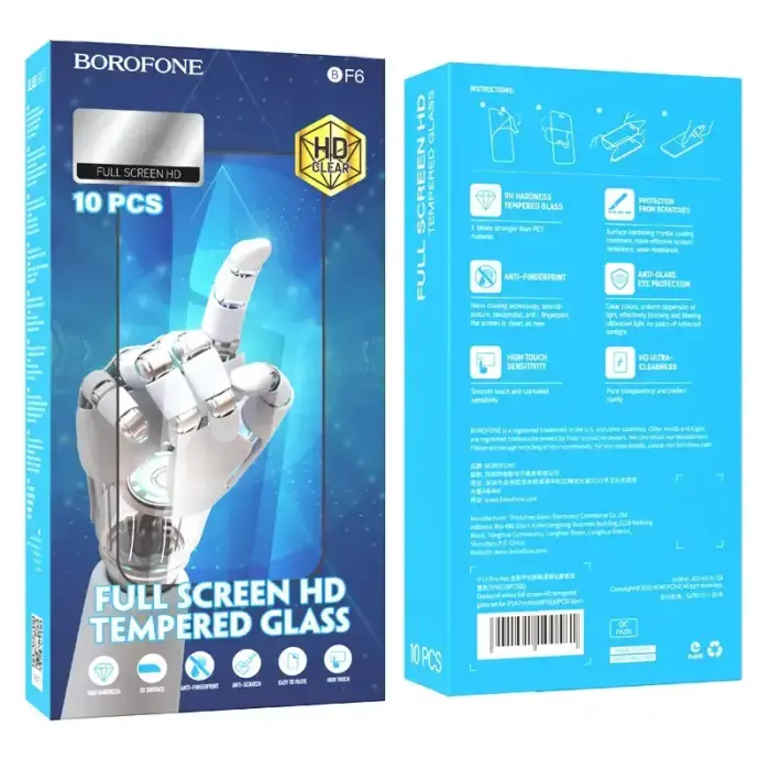 Borofone Tempered glass BF6 Diamond Armor Full Screen HD for Iphone 14 Pro - 10 pieces Foto 9