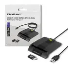 Qoltec Intelligent Smart ID chip card reader SCR-0634 | USB 2.0 + USB-C Adapter  Photo