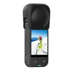 Silicone protective lens cover Puluz for Insta360 X3 (black) Фото num