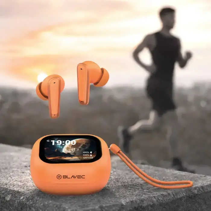 Blavec Bluetooth TWS Earphones BW-07 Live with LCD display (BW07L-O) orange Foto 6