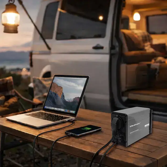 Qoltec MS Wave Voltage Converter | 12V to 230V | 500/1000W | USB | Compatible with LiFePO4, GEL and AGM batteries Foto 4
