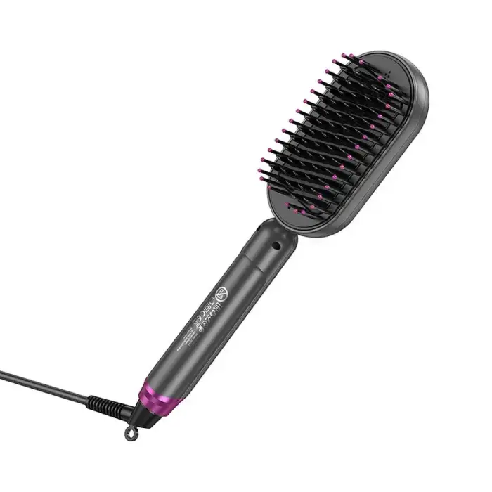 Hair straightener Hoco with comb and digital display HP44 rose red Foto 4