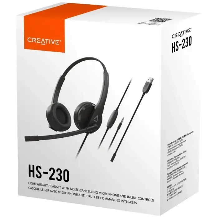 Creative HS-230 Wired Headphones with USB Microphone Black Foto 7
