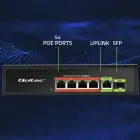 Qoltec FAST Ethernet PoE SWITCH 4x RJ45 PoE 1x RJ45 Uplink 1x SFP | 65W | 1000 Mb Foto 14