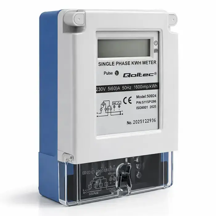 Qoltec Single-phase electronic meter | Energy consumption meter | 230V | 5(60)A | LCD Photo