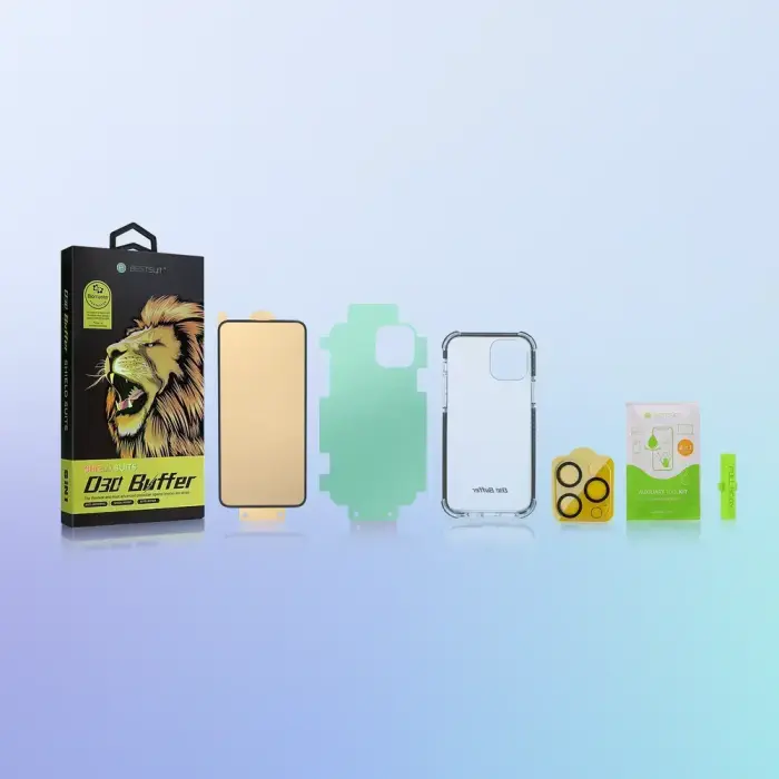 Bestsuit 6in1 set for iPhone 13 mini case | tempered glass flexi | back housing protector film | camera lens tempered glass | cloths | aplicator (D30 Buffer) Foto 7