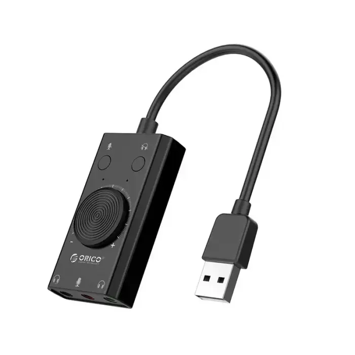 Orico SC2 External Multifunction Sound Card with USB-A - Black Foto 4