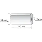Kases lente TECHNOINFORM 110mmx25m/12mm, TERMO papīrs, 55g/m2, 6 gab/iepakojumā Foto 2