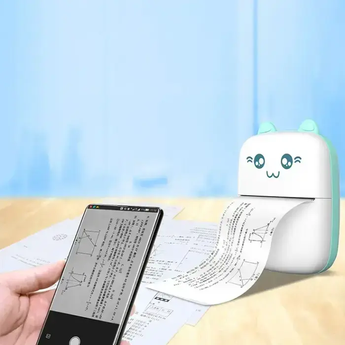 HURC9 Bluetooth Thermal Printer Kitty Mini with App - Blue Фото num