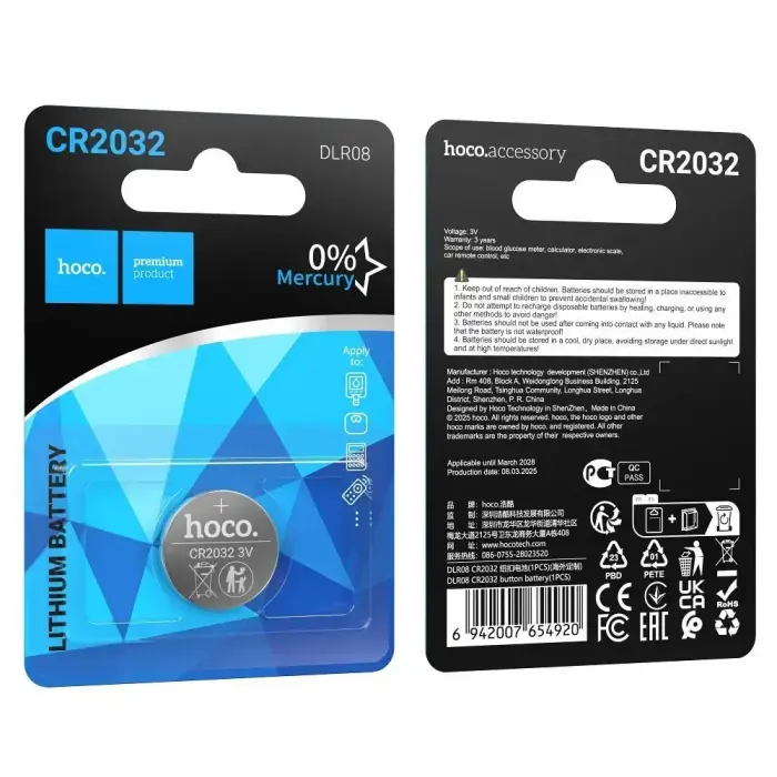 Lithium battery CR2032 Hoco DLR08 1 pcs Photo