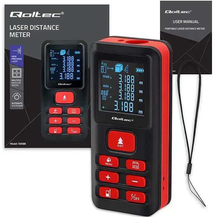 Qoltec Precise digital laser distance meter with an electronic level | LCD with backlight | 50m Foto 33