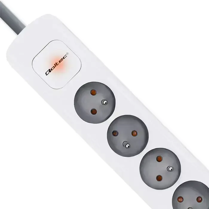Qoltec Power strip | 5 sockets | 1.8m | White-grey Foto 11
