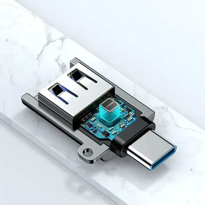 Joyroom USB 3.2 Gen 1 (Male) - USB Type C (Female) adapter black (S-H151 Black) Фото num