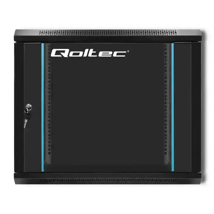 Qoltec RACK Cabinet 19" | 9U | 600 x 500 x 600 | Tempered doors | Hanging | Steel case | Lock | Black Foto 6
