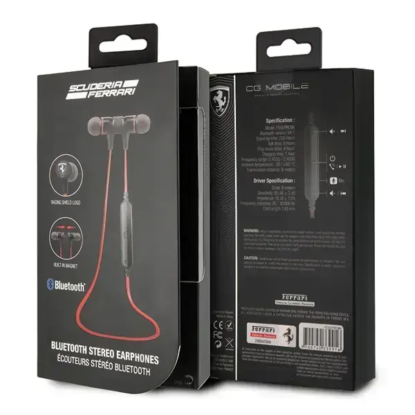 Ferrari słuchawki bluetooth FESEPRCBKczarno-czerwony/red & black Foto 2