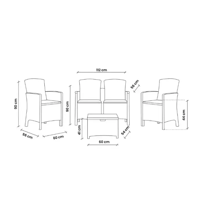 Комплект садовой мебели Set Lido 2 Storage, бежевый Фото num