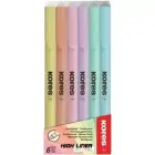 Teksta marķieri KORES HIGH LINER PASTEL, komplekts - 6 krāsas Фото num