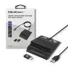 Qoltec Intelligent Smart ID chip card reader SCR-0636 | USB 2.0 + USB-C Adapter  Foto 1