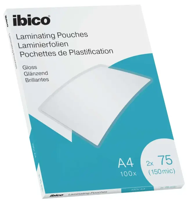 Laminēšanas kabatas Ibico, A4, 216x303 mm, 75 mik., 100 gab/iepak., glancētas Фото num