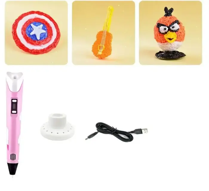 Fusion 3D printing pen for creating figures from PLA | ABS material (Ø 1.75mm) pink Photo