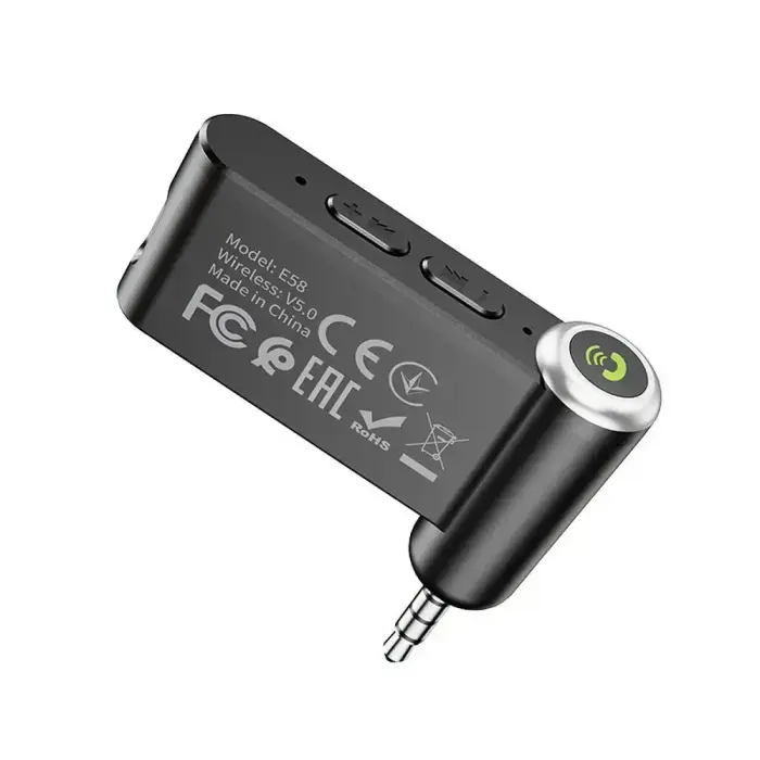Wireless car receiver Hoco AUX Bluetooth Jack 3,5 mm E58 black Photo