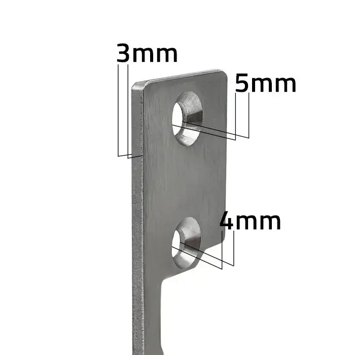 Qoltec Double-sided straight plate for electric door strike | Catch plate | 110mm | Stainless steel Photo