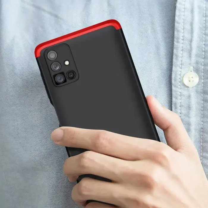 GKK 360 Protection Case Front and Back Case Full Body Cover Samsung Galaxy M51 black-red Photo