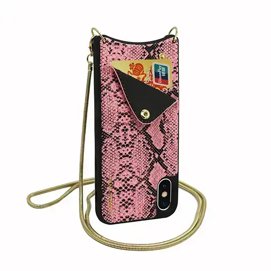 BAG - SNAKE Leather Case - IPHONE XS MAX Pink Photo