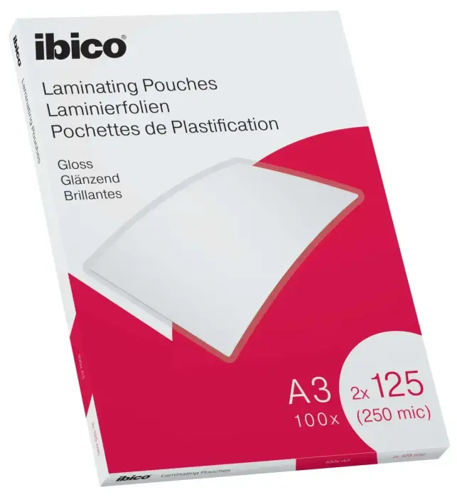 Laminēšanas kabatas Ibico, A3, 303x426 mm, 125 mik., 100 gab/iepak. Foto 1