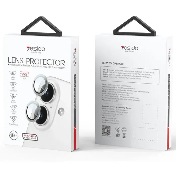 YESIDO LENS PROTECTION WB54 IPHONE 16/16 PLUS LIGHT GREEN Foto 2