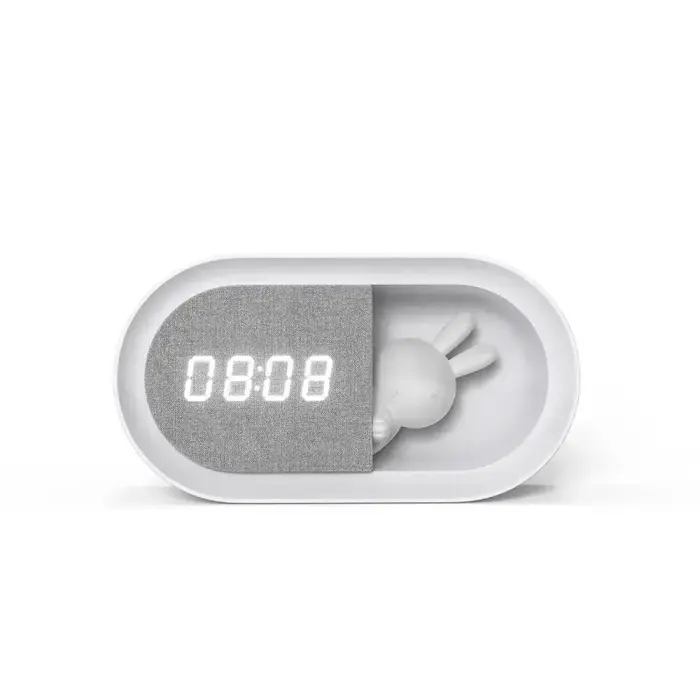 Alarm clock with LED Bunny night light PURE FNL-05 INGRID white long Forever Light Photo