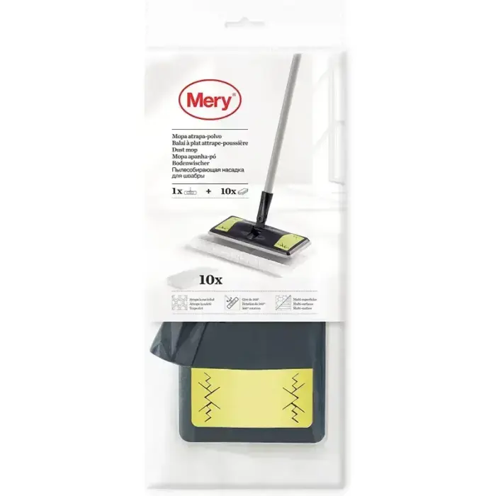 Щетка для пола для сбора пыли Dust Mop 25,8x10,5 см с 10 салфетками 29,5x21,5 см Фото num
