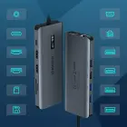 Choetech multifunctional HUB with display 12in1 USB-C to USB-C / USB-A / HDMI / VGA / AUX / SD / TF gray (HUB-M26) Фото num