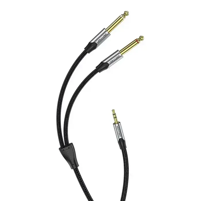 Audio cable mini jack 3.5mm to 2x jack 6.35mm male Vention BARHL 10m Foto 9