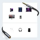 Joyroom stereo audio cable AUX 3.5 mm mini jack (male) - mini jack (female) 1.2 m black (SY-A09) Photo