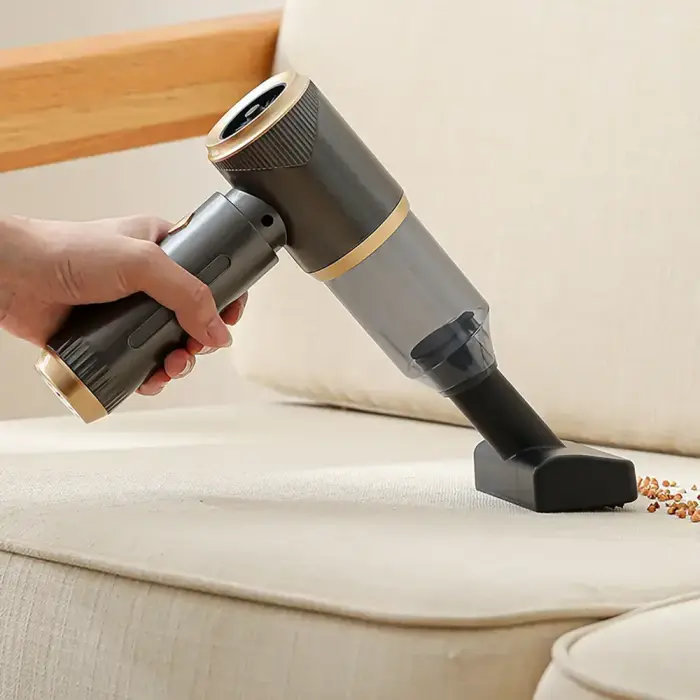 Mini Foldable Handheld Car Vacuum Cleaner with Blower Function - Black Фото num