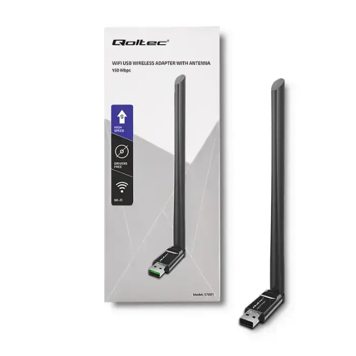 Qoltec Wireless adapter WiFi USB with antenna | standard N Photo