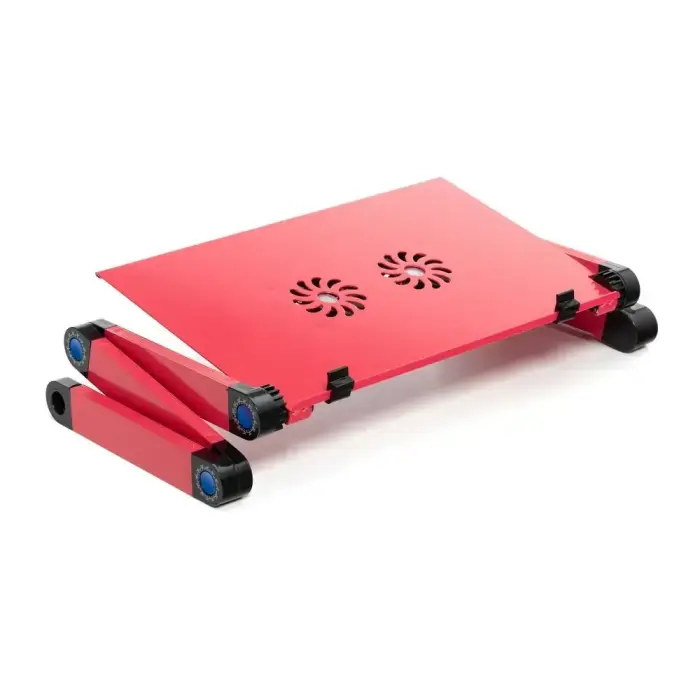Desk for laptop uniwersal adjustable with cooling YL-803 red Foto 3