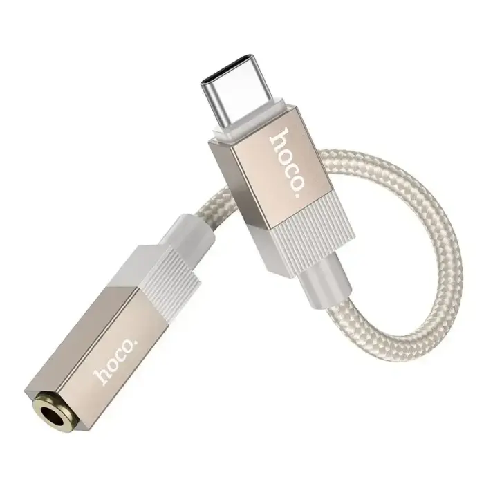 Adapter AUX USB C (male) to Jack 3,5 mm (female) Hoco UPA32C gold Фото num