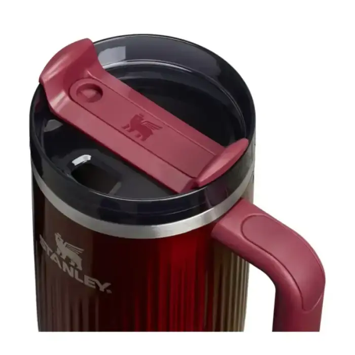 Termokrūze ar salmiņu The Quencher H2.0 Fluted Tumbler 1.18L spīdīgi sarkanbrūna  Foto 2
